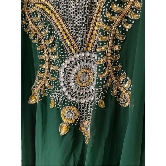 KoC Chiffon Women Kaftan Farasha Caftan Long Wedding Maxi Beach Dress One Size - Picture 3 of 7